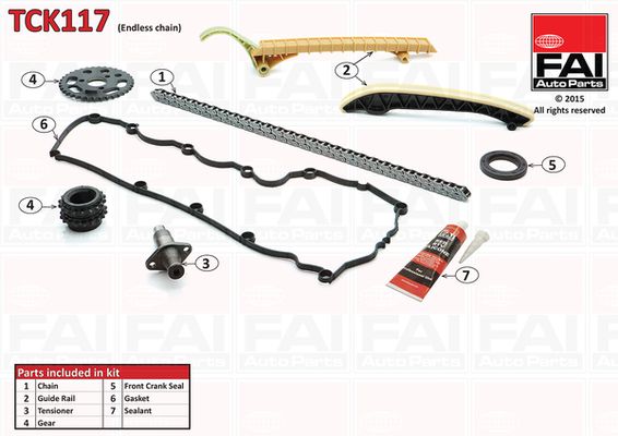Zestaw łańcucha rozrządu FAI AutoParts tck117