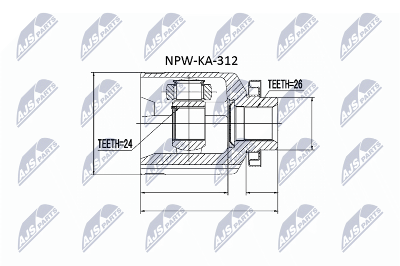 Zestaw przegubu, wał napędowy NTY NPW-KA-312