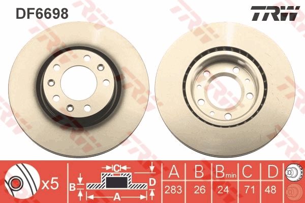 Tarcza hamulcowa TRW DF6698