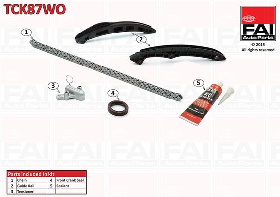 Zestaw łańcucha rozrządu FAI AutoParts tck87wo
