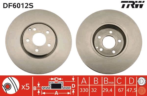 Tarcza hamulcowa TRW DF6012S