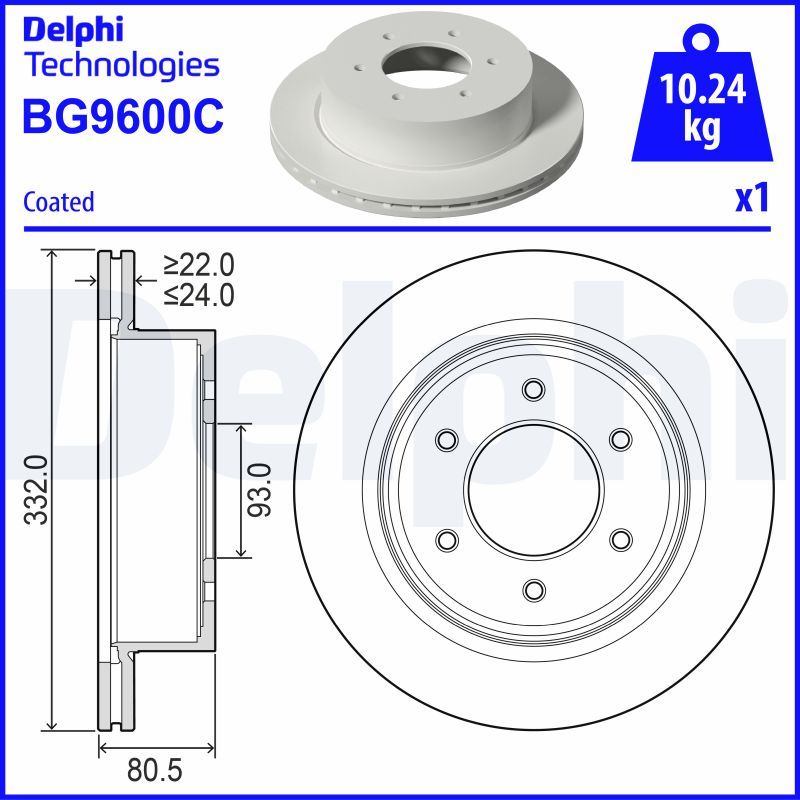 Tarcza hamulcowa DELPHI BG9600C