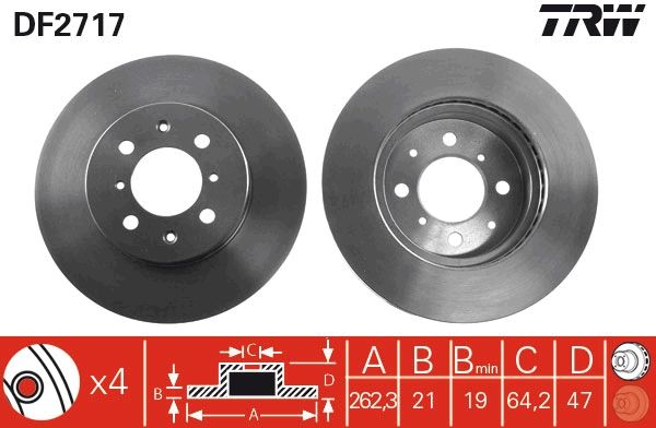 Tarcza hamulcowa TRW DF2717
