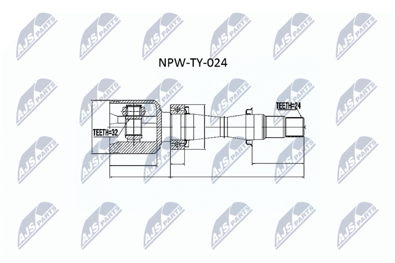 Zestaw przegubu, wał napędowy NTY NPW-TY-024