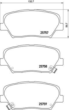 Zestaw klocków hamulcowych, hamulce tarczowe BREMBO P 30 070