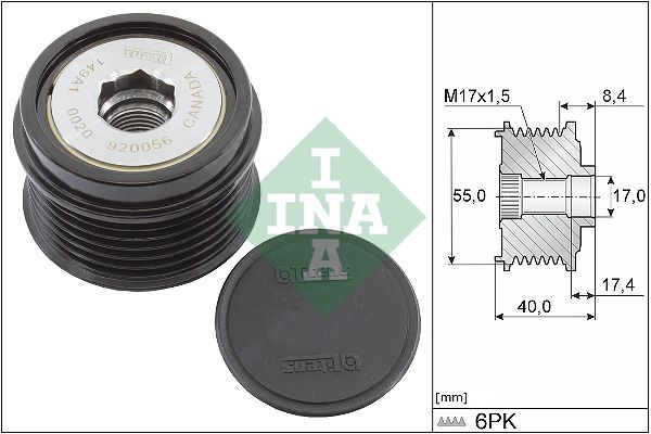 Alternator - sprzęgło jednokierunkowe INA 535033610