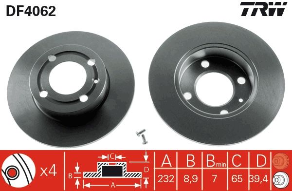 Tarcza hamulcowa TRW DF4062