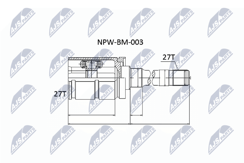 Zestaw przegubu, wał napędowy NTY NPW-BM-003