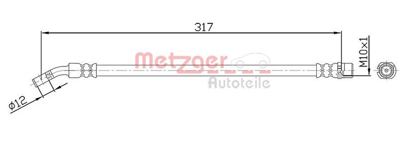 Przewód hamulcowy elastyczny METZGER 4113680