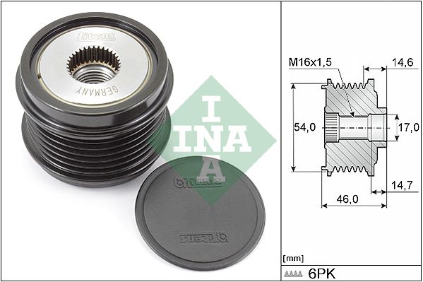 Alternator - sprzęgło jednokierunkowe INA 535030810