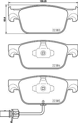 Zestaw klocków hamulcowych, hamulce tarczowe BREMBO P 85 153