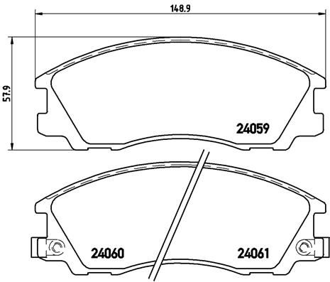 Zestaw klocków hamulcowych, hamulce tarczowe BREMBO P 30 017