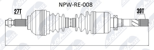 Wał napędowy NTY NPW-RE-008