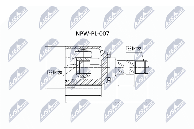Zestaw przegubu, wał napędowy NTY NPW-PL-007
