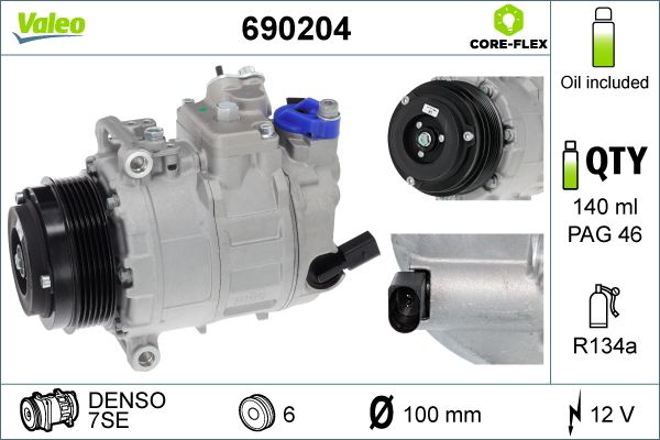 Sprężarka, klimatyzacja VALEO 690204