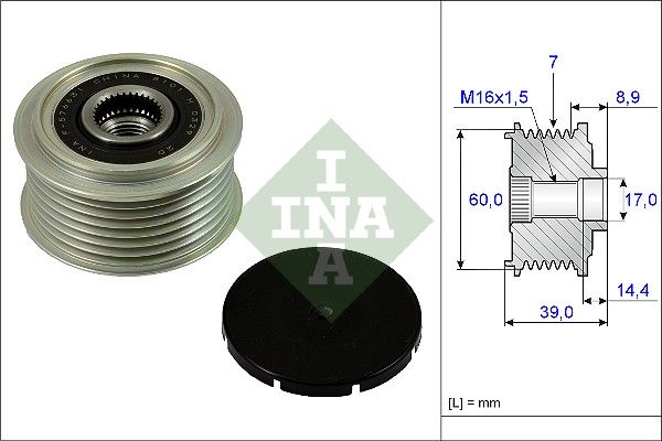 Alternator - sprzęgło jednokierunkowe INA 535024510