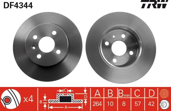 Tarcza hamulcowa TRW DF4344