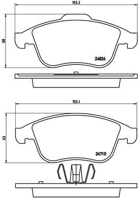 Zestaw klocków hamulcowych, hamulce tarczowe BREMBO P 68 047X