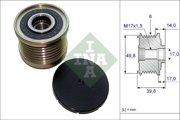 Alternator - sprzęgło jednokierunkowe INA 535014610