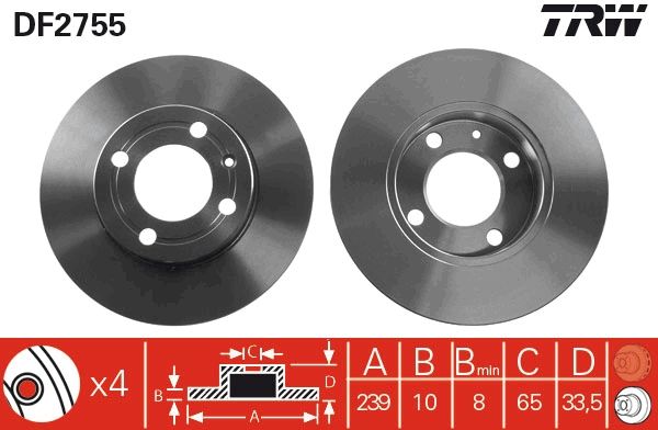 Tarcza hamulcowa TRW DF2755