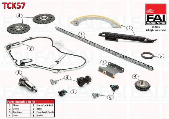 Zestaw łańcucha rozrządu FAI AutoParts tck57