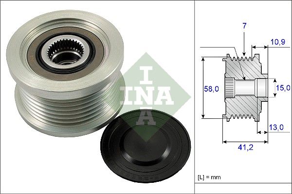 Alternator - sprzęgło jednokierunkowe INA 535017310