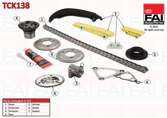 Zestaw łańcucha rozrządu FAI AutoParts tck138