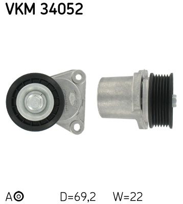 Rolka napinacza, pasek klinowy wielorowkowy SKF VKM 34052