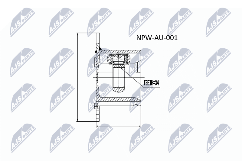 Zestaw przegubu, wał napędowy NTY NPW-AU-001