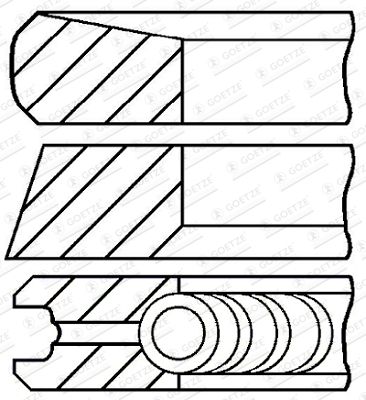 Zestaw pierścieni tłokowych Goetze Engine 08-424900-00