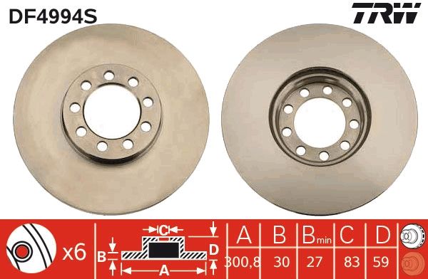 Tarcza hamulcowa TRW DF4994S