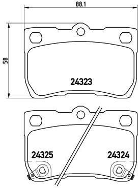 Zestaw klocków hamulcowych, hamulce tarczowe BREMBO P 83 073