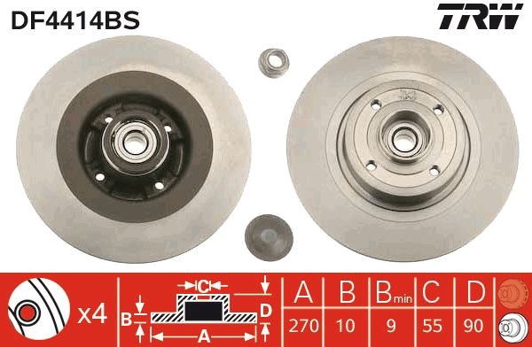 Tarcza hamulcowa TRW DF4414BS