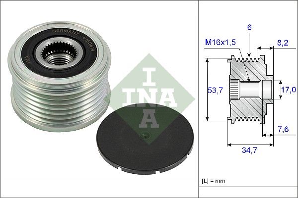Alternator - sprzęgło jednokierunkowe INA 535022410