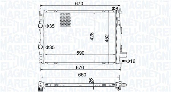 Chłodnica, układ chłodzenia silnika MAGNETI MARELLI 350213162600