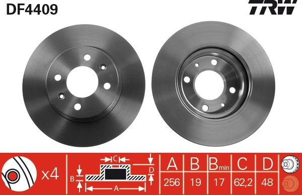 Tarcza hamulcowa TRW DF4409