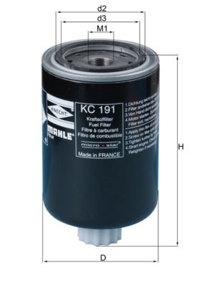 Filtr paliwa MAHLE KC191