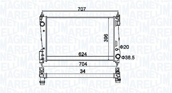 Chłodnica, układ chłodzenia silnika MAGNETI MARELLI 350213151200