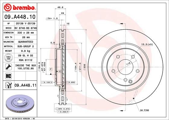 Tarcza hamulcowa BREMBO 09.a448.11