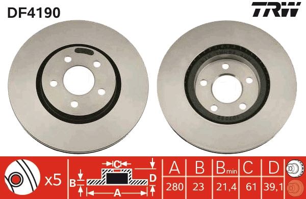 Tarcza hamulcowa TRW DF4190