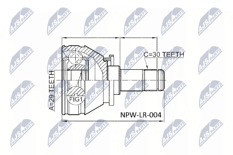 Zestaw przegubu, wał napędowy NTY NPW-LR-004