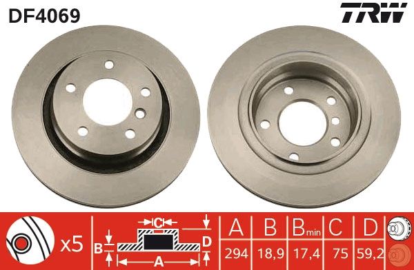 Tarcza hamulcowa TRW DF4069