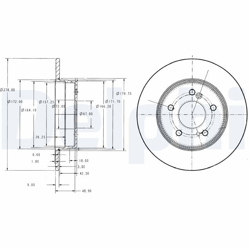 Tarcza hamulcowa DELPHI BG3326C