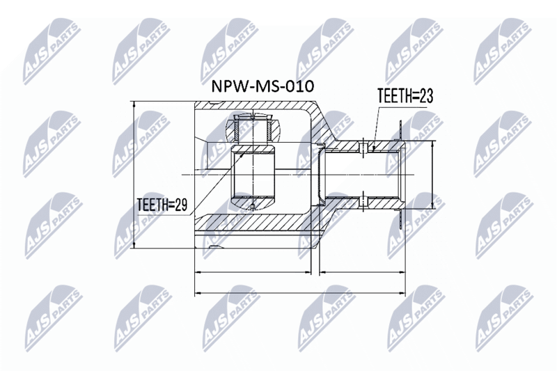Zestaw przegubu, wał napędowy NTY NPW-MS-010