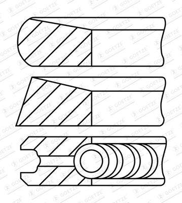 Zestaw pierścieni tłokowych Goetze Engine 08-448600-00