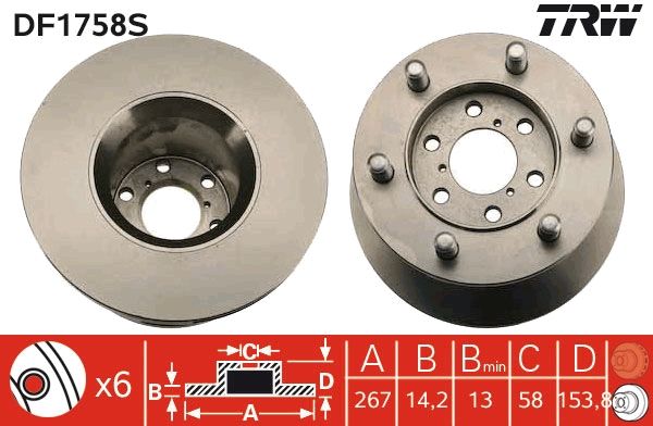 Tarcza hamulcowa TRW DF1758S