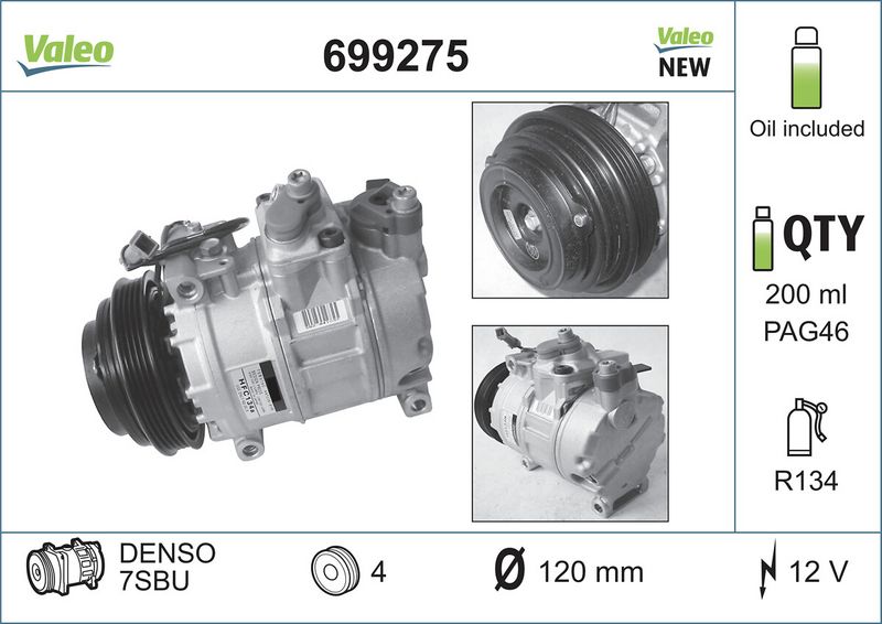 Sprężarka, klimatyzacja VALEO 699275