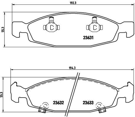 Zestaw klocków hamulcowych, hamulce tarczowe BREMBO P 37 005