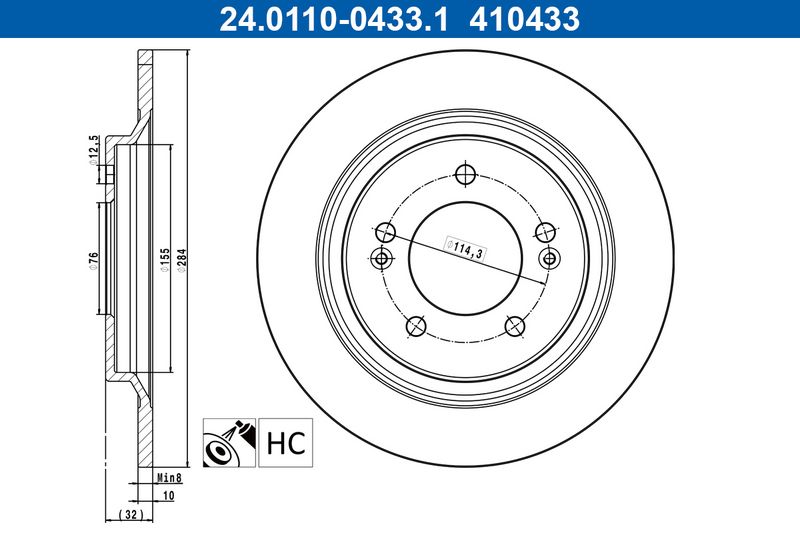 Tarcza hamulcowa ATE 24.0110-0433.1