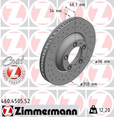 Tarcza hamulcowa ZIMMERMANN 460.4505.52